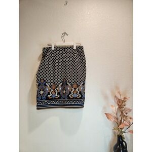 EUC J. McLaughlin Pencil Skirt Women's Size 2 Floral Geometric Print Multicolor